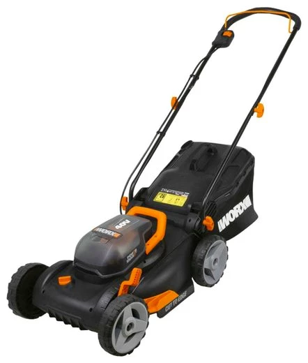 Worx Akkurasenmäher WG743E, 40 cm Schnittbreite, (Set), 40V/ 2x4Ah 500m², 40cm/20-80mm, 45 Liter Worx Akkurasenmäher WG743E, 40 cm Schnittbreite, (Set), 40V/ 2x4Ah 500m², 40cm/20-80mm, 45 Liter