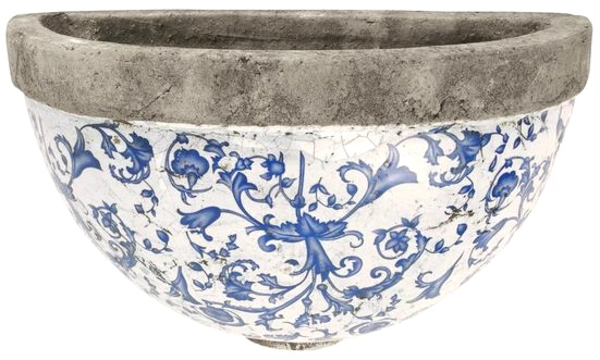 esschert design Pflanzschale Aged Ceramic Wand-Pflanzkorb Hängekorb Wand Topf halbrund Landhaus esschert design Pflanzschale Aged Ceramic Wand-Pflanzkorb Hängekorb Wand Topf halbrund Landhaus