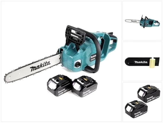 Makita Akku-Kettensäge DUC 353 T2 36V (2x18V) Brushless 35 cm + 2x 5,0 Ah Akku Makita Akku-Kettensäge DUC 353 T2 36V (2x18V) Brushless 35 cm + 2x 5,0 Ah Akku